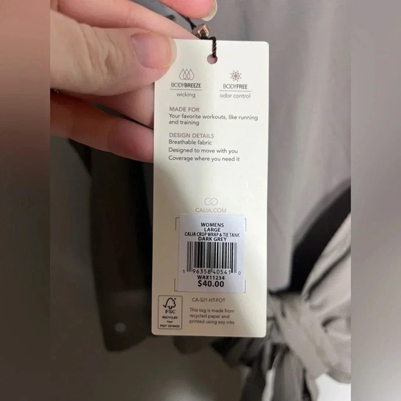 Women’s Dark Grey Calia Crop Wrap and Tie Tank assorted sizes - Picture 6 of 6